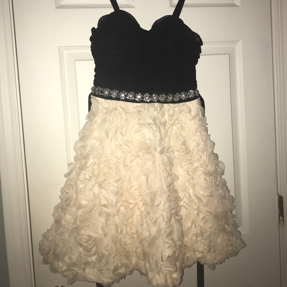 Black and cream homecoming dress